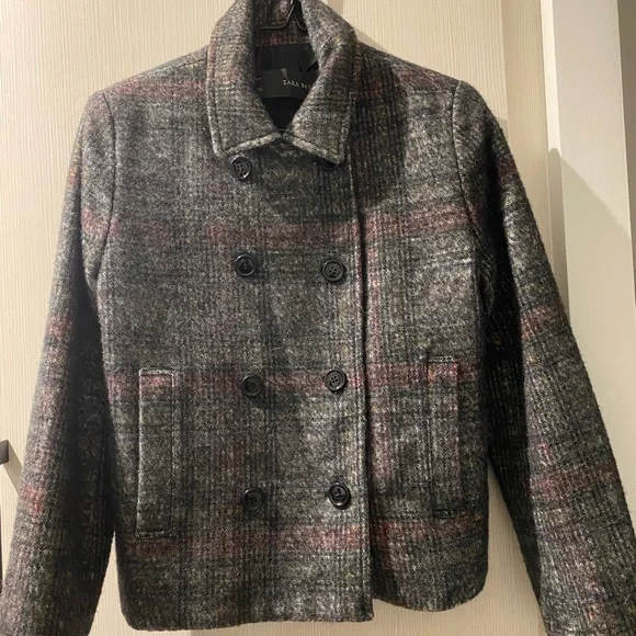 Zara Basic Multicolor Tweed Jacket - Picture 2 of 2